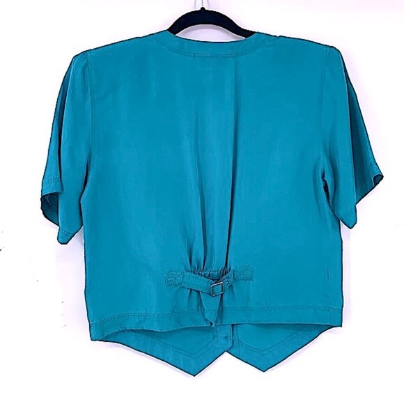 90s SILK cropped blouse - Picture 2 of 5